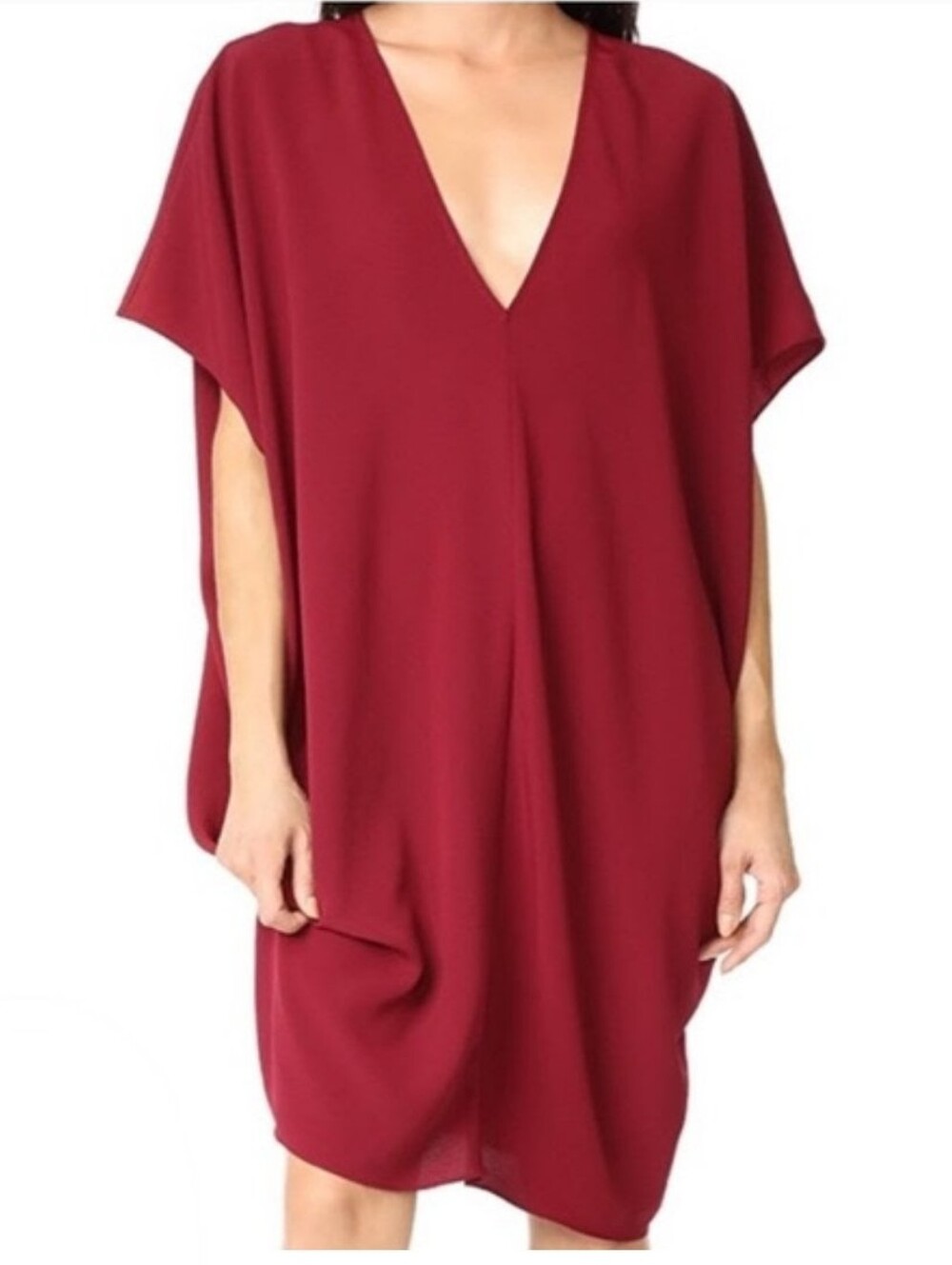 Hatch Maternity Slouch Dress Cranberry Red